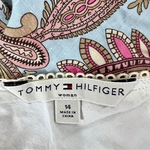 NWT Tommy Hilfiger Linen Paisley Pastel and Beige Skirt - Picture 2 of 7